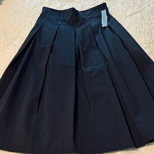 ANTONIO MELANI Navy Pleated A-Line Skirt